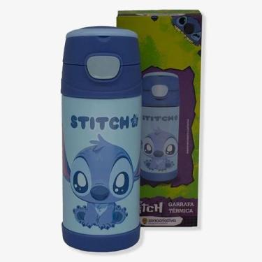 Imagem de Garrafa Termica 350ML Top Handle Disney Stitch  Aço Inox  Dupla Camada