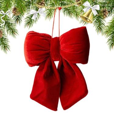 Imagem de de árvore de Natal – guirlanda de enfeite de decoração 3D, laços de Natal de veludo, para férias, inverno, aniversário, festa de casamento, casa, exterior, porta da frente
