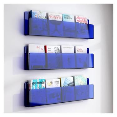 Imagem de 3 peças de suporte de folheto acrílico sobre a porta, arquivo de revista montado na parede para literatura e armazenamento de panfletos, organizador que economiza espaço para casa, escritório e