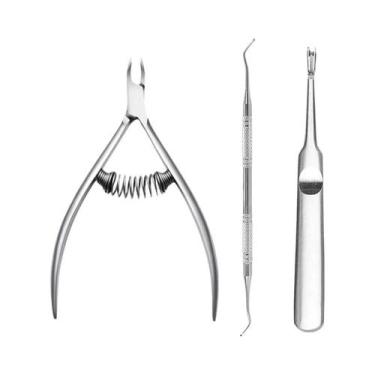 Imagem de Alicate De Cutícula De Aço Inoxidável Com Mola Dupla Para Manicure, Re