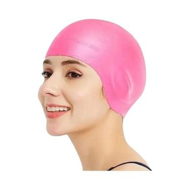 Imagem de Touca De Natação Grande Em Silicone Impermeável Com Alta Elasticidade 