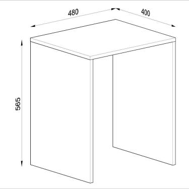 Imagem de Bancada em Mdp 48cm Finish Foil Branco