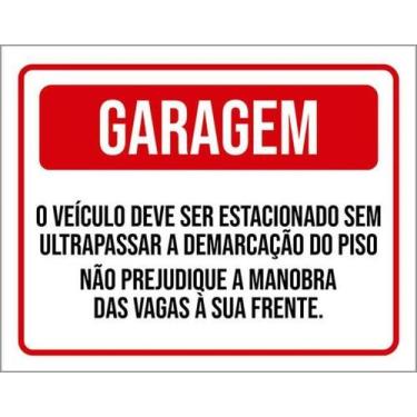 Imagem de Kit 5 Placas Garagem Demarcação Piso - Sinalizo