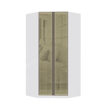 Imagem de Guarda Roupa Modulado Canto Closet 2 Portas 111,9cm Com Vidro Reflecta Bronze Prime Luciane Móveis