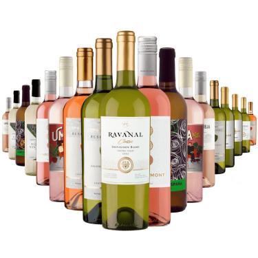 Imagem de Kit 18 Vinhos Brancos e Rosés do Mundo