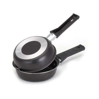 Imagem de Frigideira Dupla Hamburgueira E Omeleteira Antiaderente 14 Cm Preto