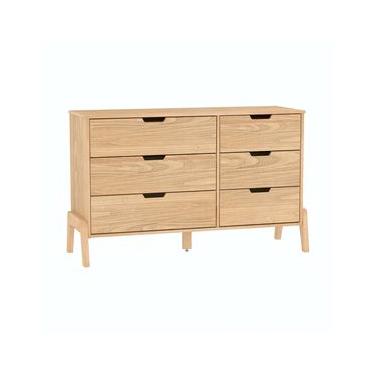 Imagem de Cômoda 6 Gavetas Veneza em Madeira Carvalho Rústico 119x40x76 cm Marin