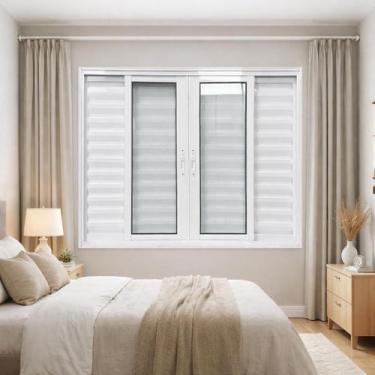 Imagem de Veneziana 6 Folhas de Correr Alumínio Branco 100x200 Linha 25 - Brecor