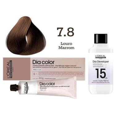 Imagem de Tonalizante Dia Color 7.8 Louro Marrom + Emulsão Reveladora 15v  L'Oré