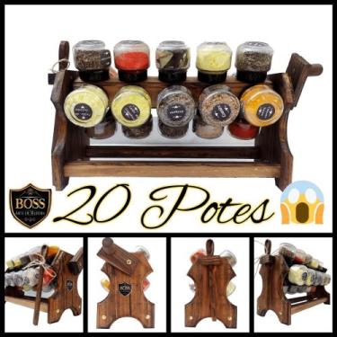 Imagem de Porta Tempero Giratório Diversos Tamanhos em Madeira - Boss Arte em Ma