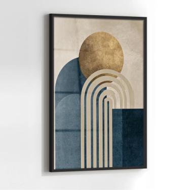 Imagem de Quadro com Moldura e Acrilico Cristal Vidro Geométrico Textura para Sa