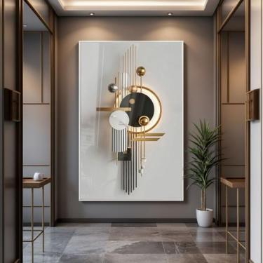 Imagem de Quadro com Moldura e Acrilico Cristal Vidro Geométrico Moderno para Sa