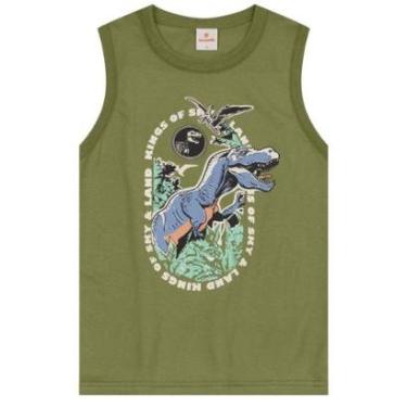 Imagem de Regata infantil menino de dinossauro em gel Brandili-Masculino