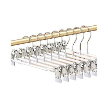 Imagem de Cabides Ajustáveis Antiderrapantes Com Clipes Para Calças, Saias E Jea