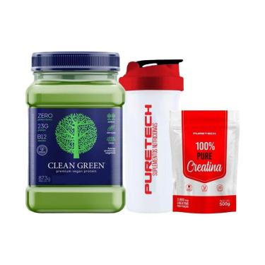 Imagem de Kit Clean Green 840g - Cellgenix + Creatina 100% Pure 500g + Coqueteleira - Puretech-Unissex
