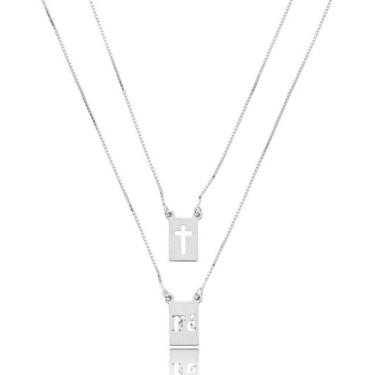 Imagem de Cordão Escapulário Prata 925 Legítima Unissex Luxo 60cm - La Marjoy