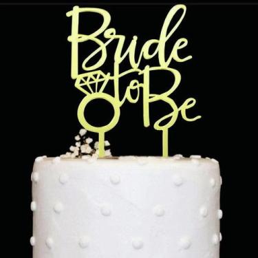 Imagem de Topo de Bolo em Acrílico - Bride To Be - 16cm - no-brand, Bouquet