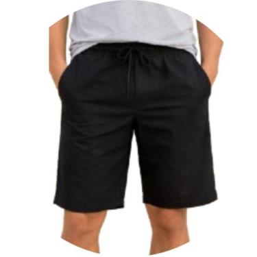 Imagem de Bermuda Masculina Sarja com Elástico e Cordão - Ekcess, Preto, P