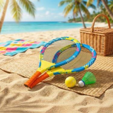 Imagem de Kit Raquete Colorida Com Bolas - Rick Imports