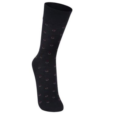 Imagem de Meia Lupo Social em Bambu Estampada 1454-001, Preto, 37-44