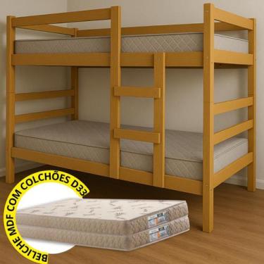 Imagem de Beliche Solteiro com Colchões D33 Premium, Vira Duas Camas, Proteção S