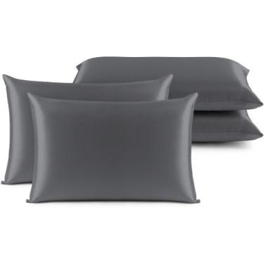 Imagem de 4 Fronhas Charmousse Seda Alto Brilho Anti Frizz Cetim - LuxBella, Cin