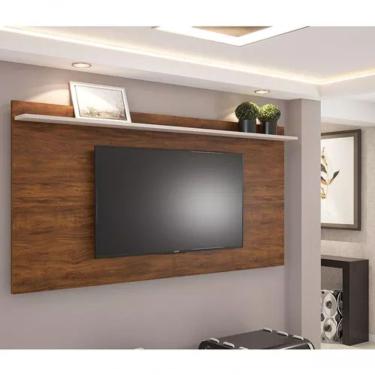 Imagem de PAINEL VIERO TREND IMBUIA-OFF WHITE UMA PRATELEIRA (20576)