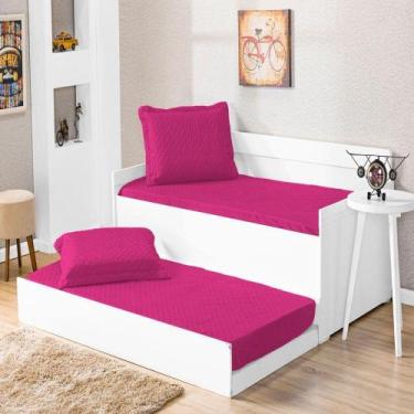 Imagem de Cobre Leito Solteiro Prático Pink Enxovais Aquarela 2 Peças