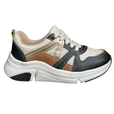 Imagem de Tênis Feminino Chunky Modare Ultraconforto 7401.102, Branco off, Preto