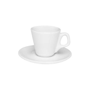 Imagem de Xicara De Café Espresso 80mL E Pires Porcelana Branco Oxford