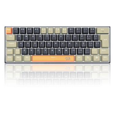 Imagem de Teclado Gamer Redragon Lakshmi, Switch Brown,  Layout 60%, ABNT2, Preto - K606-OG&BK&GY...