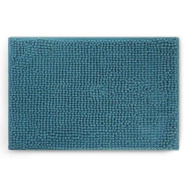 Imagem de Tapete Bolinha Banheiro Microfibra Antiderrapante 40cmx60cm Cor:Azul -