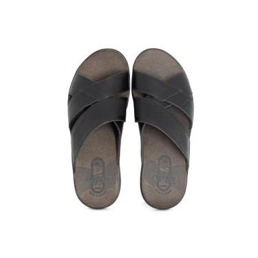 Imagem de Sandália Masculina Freeway Casual Canastra2 Couro Chinelo Confortável,