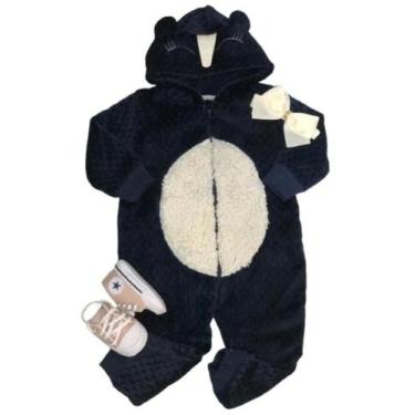 Imagem de Macacão infantil inverno masculino e feminino -animais - Tileesul, Azu