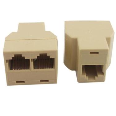 Imagem de Divisor Fêmea RJ45 Para Cabos de Rede Ethernet - Casafix
