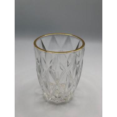 Imagem de Copo de vidro com fio de ouro diamond 270ml - lyor