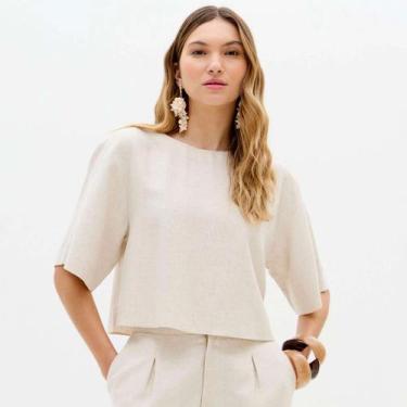 Imagem de Blusa Lança Perfume Mc Linho Ve26 Off White Feminino, M