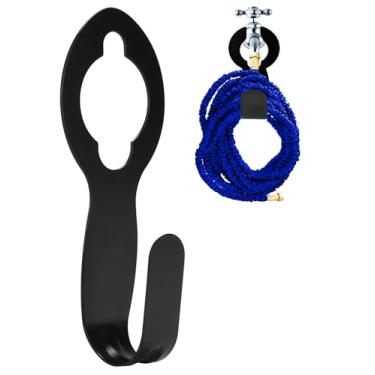 Imagem de UNCO - Suporte de mangueira de jardim, metal, gancho de mangueira de jardim, suporte de mangueira de água, suportes de mangueira de água para fora, suporte de mangueira portátil, suporte de mangueira para pendurar, transportador de mangueira de jardim, suporte de mangueira de jardim de metal