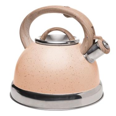 Imagem de Chaleira para Indução 3L em Alumínio com Revestimento Cerâmico Antiaderente para Cozinha Bege Lyor