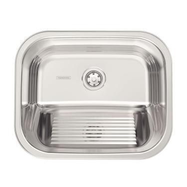 Imagem de Tanque de Encaixe para Embutir Hera 34L Aço Inox AISI 304 Polido 50x40 com Válvula Inox Tramontina