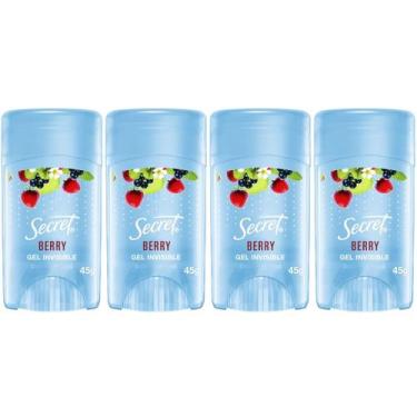 Imagem de Kit 4 Desodorante em Gel Invisible Secret 45g Clear Berry
