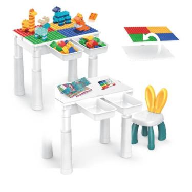 Imagem de Mesa Infantil Atividades Educativa 102 Blocos - Braskit 1608