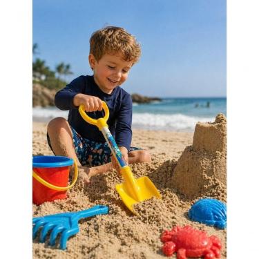 Imagem de Pá de Areia Infantil Cabo Anatômico Material Resistente Rei do Balde