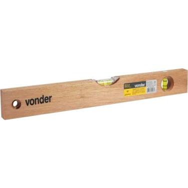 Imagem de Nível De Madeira 16" - Vonder Com 2 Bolhas Para Nivelamento Vertical E