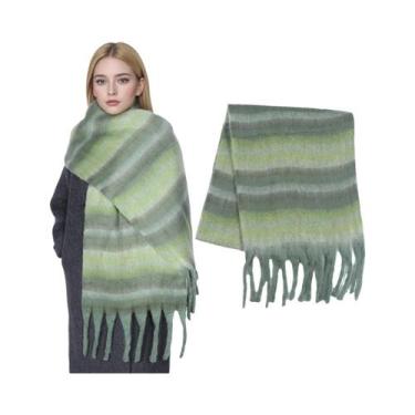 Imagem de Cachecol Feminino De Caxemira Para Inverno, Quente, Grosso E Macio, Ma
