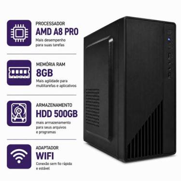 Imagem de Computador CPU AMD A8 PRO 8gb Ram Ddr3 Hd 500gb Desktop Torre Pronta P