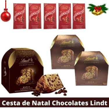 Imagem de Cesta De Natal Chocolates Importados Lindt Com 1,7Kg