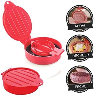 Imagem de Kit 3 Forma Hambúrguer Gourmet Recheado Cozinha Modeladora