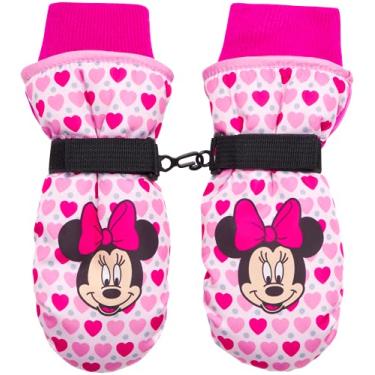 Imagem de Disney Luvas de esqui de neve isoladas para meninas – Minnie Mouse ou Frozen II Elsa e Anna (bebês/meninas), Luva Minnie Hearts, Age 2-4