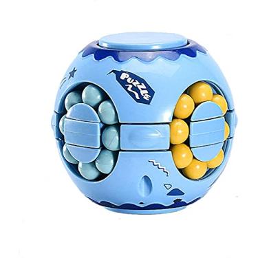 Imagem de em 1 Giratório Fidget Spinner Feijão Mágico Cubo Infinito Bola de Alívio de Estresse Adultos Crianças Unissex-Crianças Cubo Educacional Brinquedos (Azul)